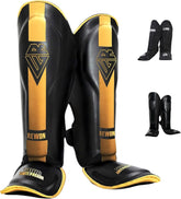 Rewon Classic Schienbeinschoner Kampfsport/Kickboxen - Schwarz/Gold