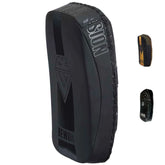 Rewon black kick and punching pad, high-quality faux leather for MMA, boxing, and fitness training. Ideal for home workout gear.