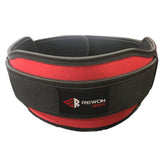 Rewon double neoprene weightlifting belt with Velcro closure, suitable for fitness and boxing training. Comfortable, durable, 5" wide back support.