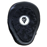 Camouflage Rewon Focus Mitts for Boxing and Fitness Training, made from Maya Hide-Leather, featuring a black design for optimal performance.