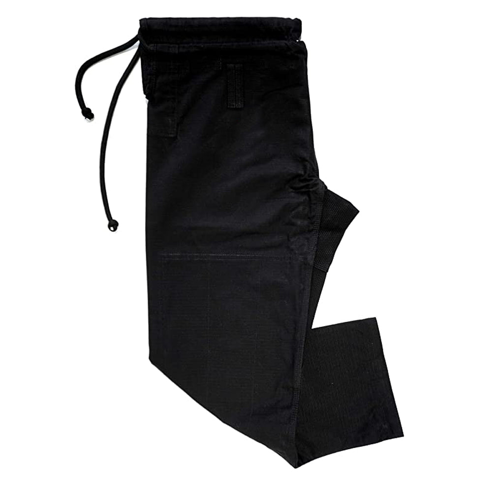 Black Rewon BJJ Pants, ideal for Ju Jutsu training, combines softness and durability for boxing and martial arts enthusiasts.