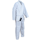 White Rewon Ju Jutsu Gi with Belt - Ideal for MMA, BJJ, and Fitness Boxing Training. Lightweight and Durable Martial Arts Uniform.