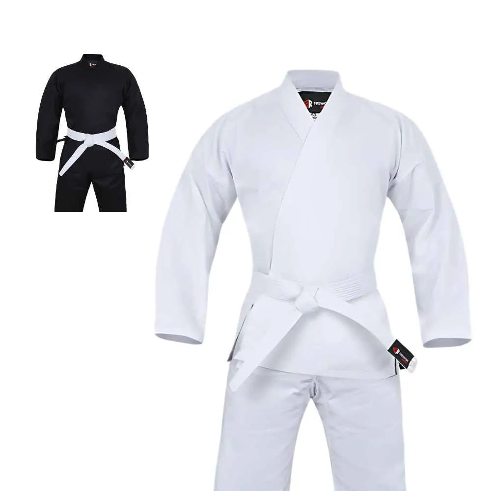 Weißer Karateanzug Karate-Gi für Boxtraining, strapazierfähige Baumwolle/Polyester, ideal für Fitness und Kampfsport
