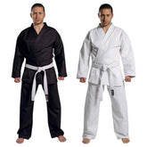 Karateanzug in Schwarz und Weiß von Rewon - Strapazierfähige Karate-Gi für effektives Training, ideal für Box-Fitness Kombinationen.