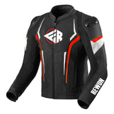 Leather motorcycle jacket with protective features, perforated design, suitable for boxing and fitness enthusiasts, available online.