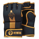 Komplettes Set Rewon Gear Striker 2.0 MMA Handschuhe in Gold Schwarz