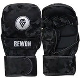 MMA Shooter gloves in night camouflage by Rewon for training and fights, offering superior protection and comfort, available online.