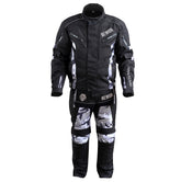 Moto Anzug Cordura 2-tlg. in Schwarz, hochwertiges Textilgewebe mit Jacke und Hose, ideal für Motorradrennen.