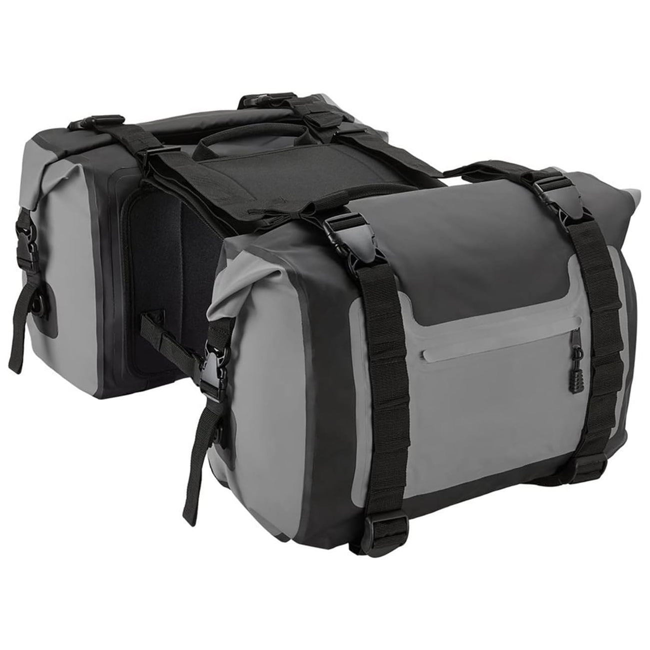 Motorcycle waterproof textile saddle bag with large storage, durable and easy to clean, ideal for outdoor travel and fitness enthusiasts.
