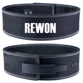 Rewon powerlifting lever belt for men and women, A-grade leather, ideal for fitness goals, boxing, and kickboxing training.