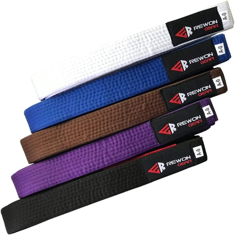 REWON Brazilian Jiu Jitsu BJJ Kimono Gürtel in verschiedenen Farben für Boxtraining, Fitness und MMA. Starke und bunte Gürtel.