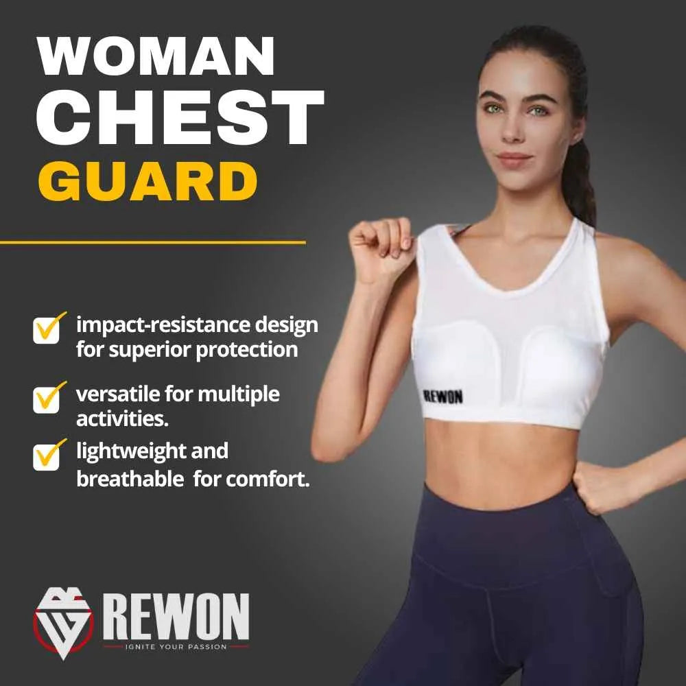 Rewon Women's Chest Guard for Impact Protection in Sports - Versatile and Breathable. Ideal for Martial Arts and Fitness Training.