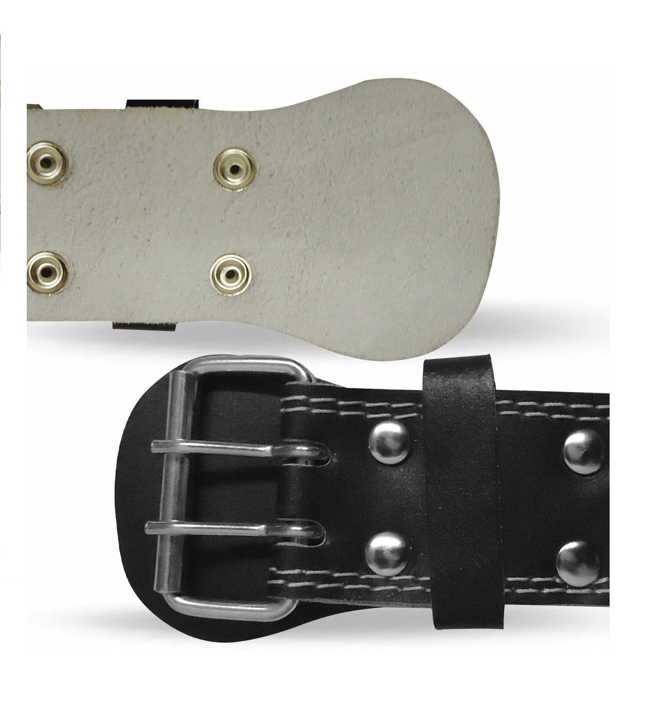 Rewon schwarzer Leder 6 Zoll Fitnessgürtel für Gewichtheben und Training, robuster Metallschnallenverschluss, ideal für Boxtraining