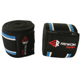 Rewon Gear knee wraps for improved leg strength, stability, and support in fitness and boxing training. Ideal for squats and leg exercises.