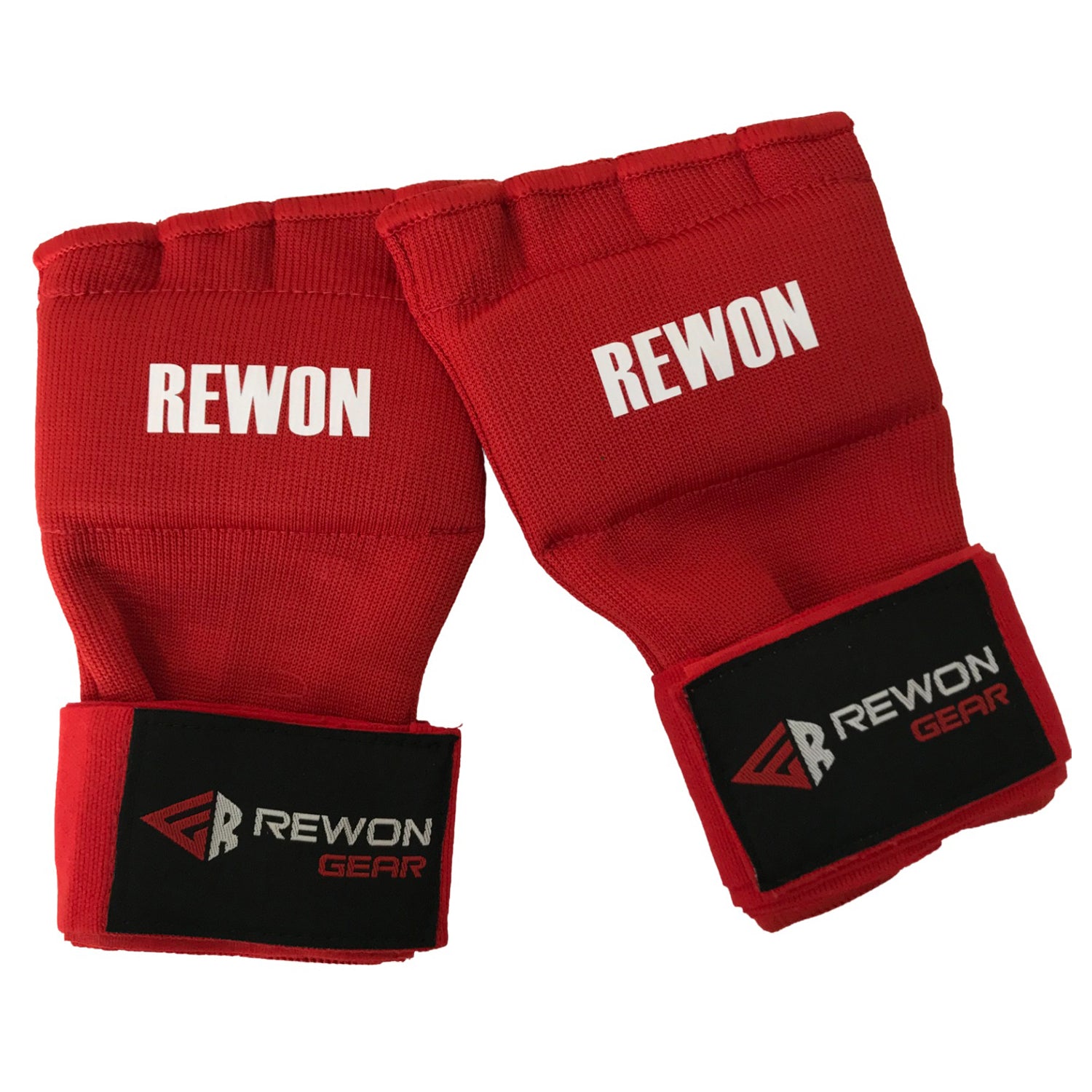 Red Rewon hand wraps for boxing and MMA, made from breathable gel material, ideal for use under gloves. Perfect for fitness training.