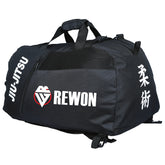 Rewon Sporttasche Schwarz/Weiß für Jiu Jitsu und Karate, ideal für Fitness und Reisen, aus robustem PU-Leder. #Boxausrüstung #Fitnessprodukte