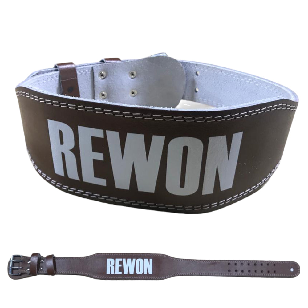 Rewon echt Leder Fitness Gürtel, schwarz, für Gewichtheben und Training, ideal für Boxen und Fitness, robust und tragbar.