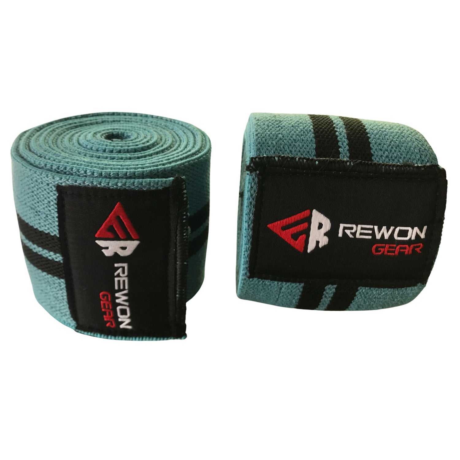 Rewon Gear knee wraps for improved leg stability and strength, ideal for squats and fitness boxing. Box-Fitness Ausrüstung included.