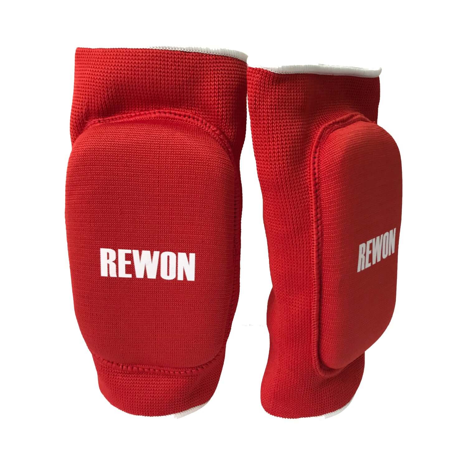 Red Rewon knee pads with advanced cushioning for boxing and fitness protection, ideal for gym training and injury prevention.