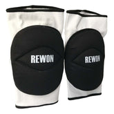 Rewon Black and White Knee Pads for Boxing or Fitness, Advanced Cushioning, Comfortable Fit, Protective Sports Gear