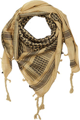 Brown and black patterned shemagh scarf for cooling and signaling, ideal for fitness and boxing training accessories.