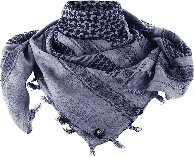 Blue shemagh scarf for cooling, signaling, and protection, ideal for boxing fitness training and outdoor adventures.