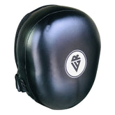 Rewon T10 black boxing focus mitts with Maya Hide leather for optimal shock absorption, ideal for boxing training and fitness.