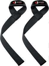 Zughilfen Powerlifting Handgelenkbandagen schwarz von Rewon Gear für Fitness, Gewichtheben, Box- und Trainingsequipment.