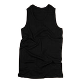 Black 100% cotton men's tank top, perfect for boxing and fitness training, complements boxing equipment like gloves and gym accessories.