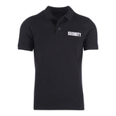 Security Polo T-Shirt, 95% Cotton, 5% Elastane - Ideal for Boxing and Fitness Training, Gym Wear, Black, Stretchable Material