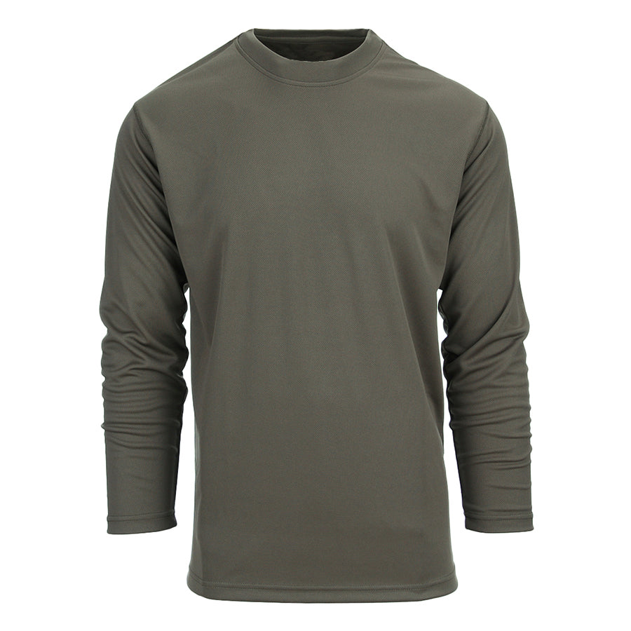 Quick Dry long sleeve T-shirt in green for boxing and fitness, made of 100% polyester for optimal freedom of movement and moisture-wicking.