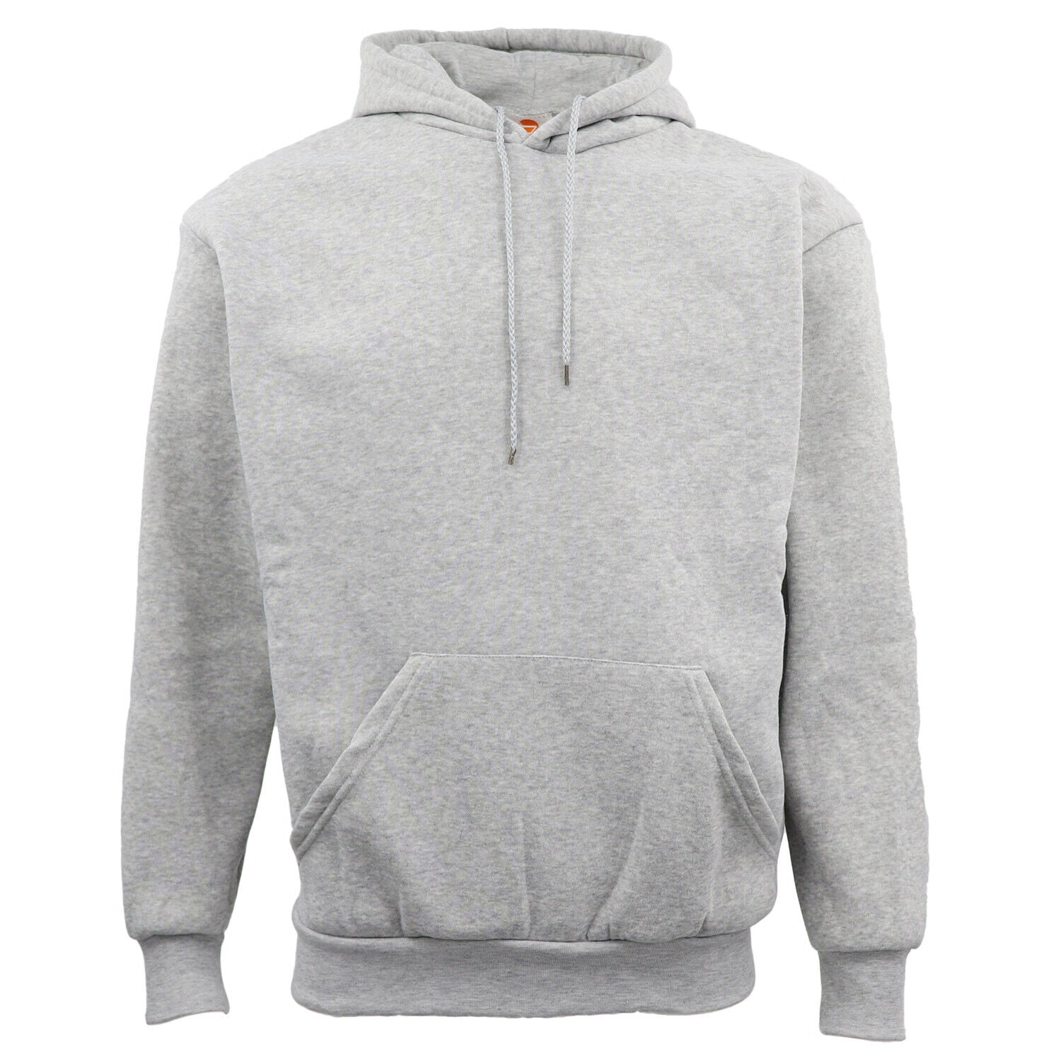Classic gray men's hoodie, ideal for boxing and fitness; soft fabric with rib-knit cuffs and a spacious front pocket.