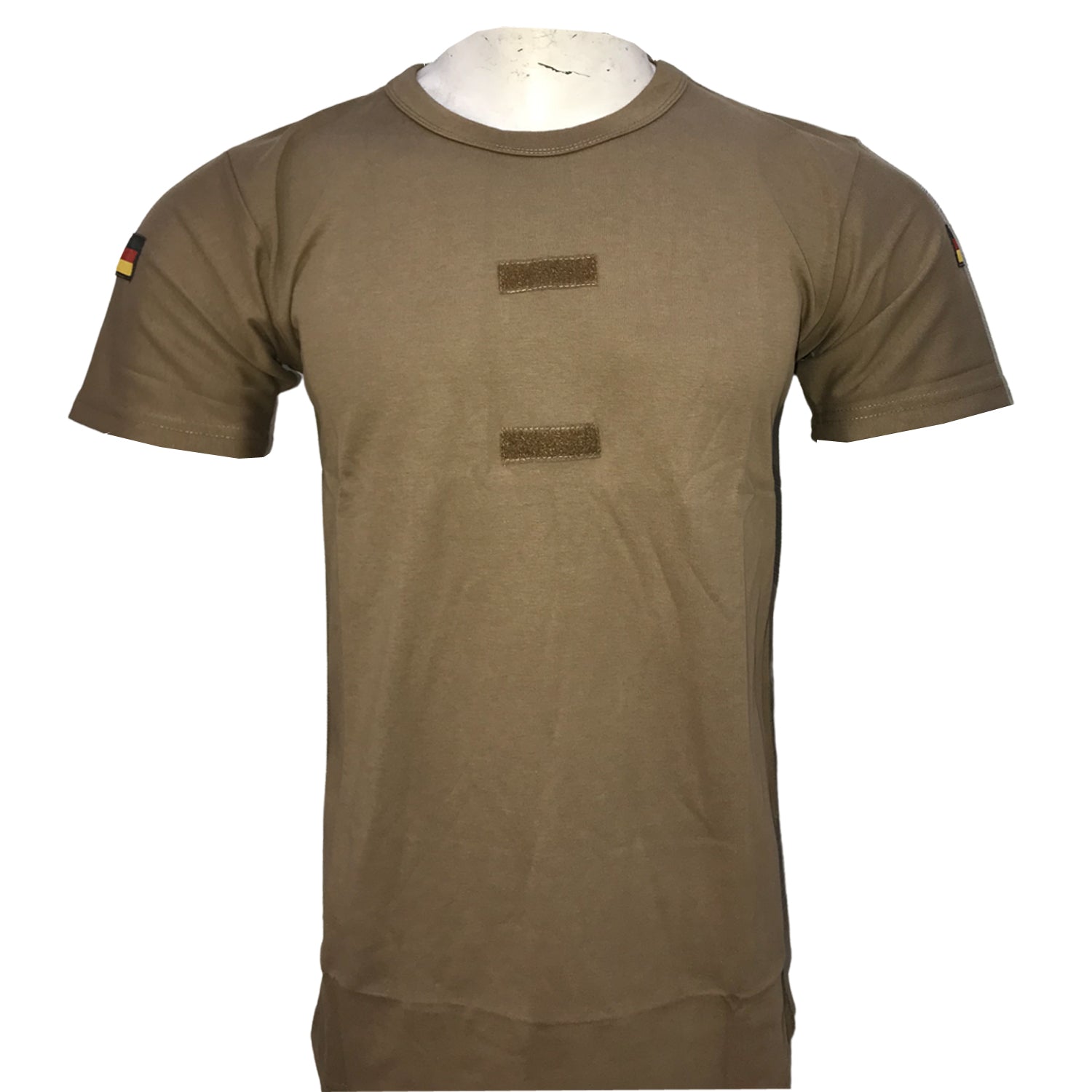 Classic men's T-shirt with Germany flag, round-neck, slim fit, perfect for boxing training, gym, and fitness, brown color, short sleeves.