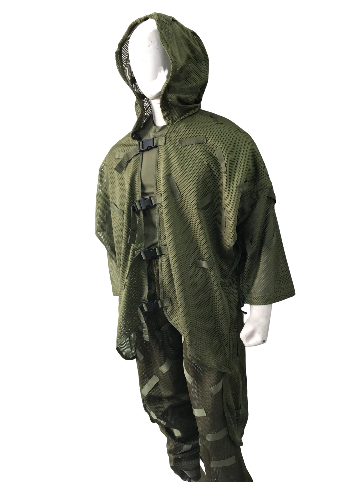Cobra Hood outfit in green, lightweight and versatile for camouflage, perfect for box training and fitness enthusiasts, 800g, adjustable fit.
