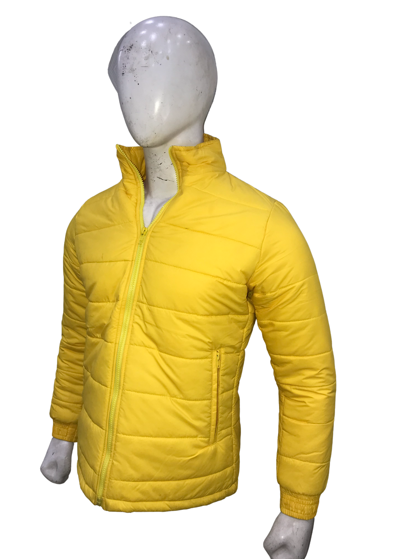Yellow Bubble Puffer Windbreaker Jacket for Men with Hood, Ideal for Boxtraining, Fitness, and Comfortable Winter Wear