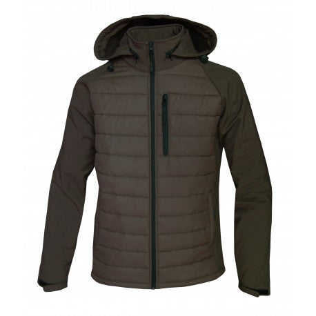 Soft Shell Bubble Jacket, waterproof cold-weather gear with padded chest, ideal for boxing training and outdoor fitness activities.
