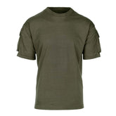 Green tactical pocket T-shirt, 100% cotton, ideal for boxing and fitness, versatile for men's and women's activewear.