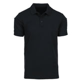 Black Quick Dry Polo T-shirt with pen pockets, ideal for boxing and fitness training. Features moisture-regulating polyester fabric.