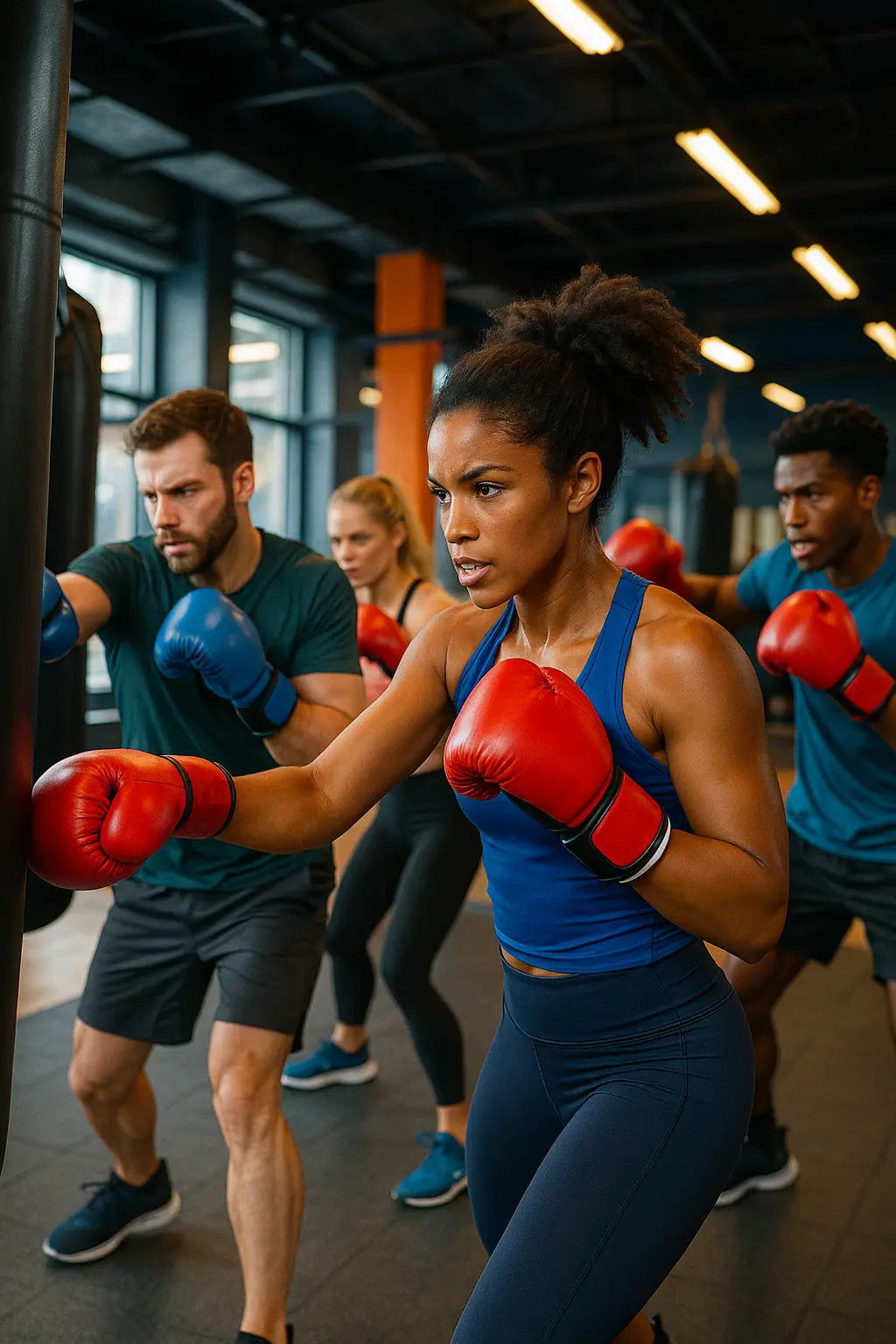 training session fitness with boxing