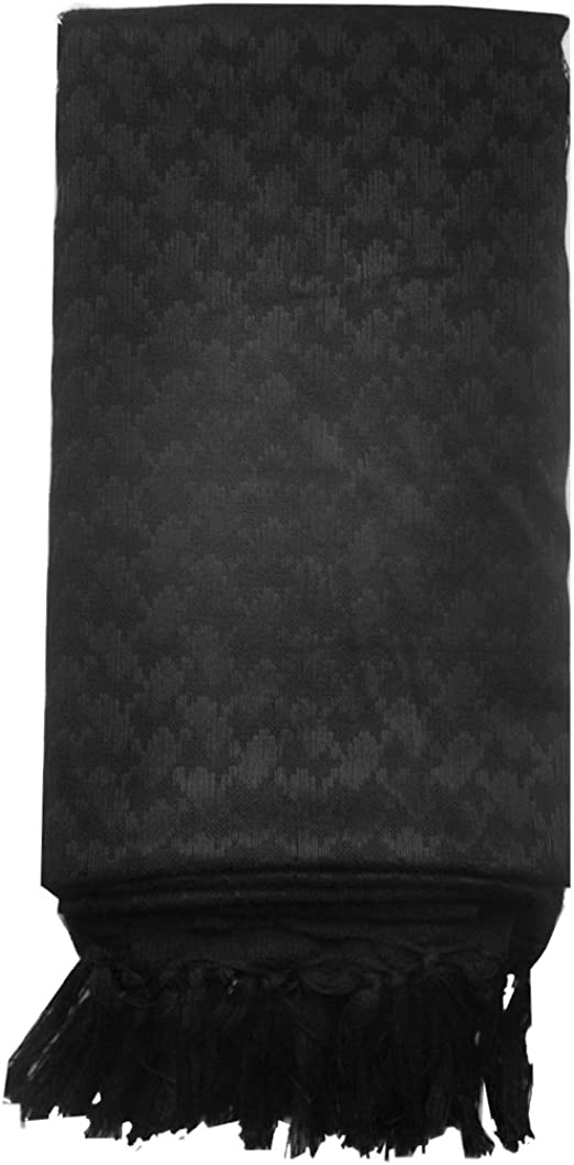 Black shemagh scarf for boxing fitness, versatile accessory for cooling and signaling, perfect for workouts and outdoor activities.
