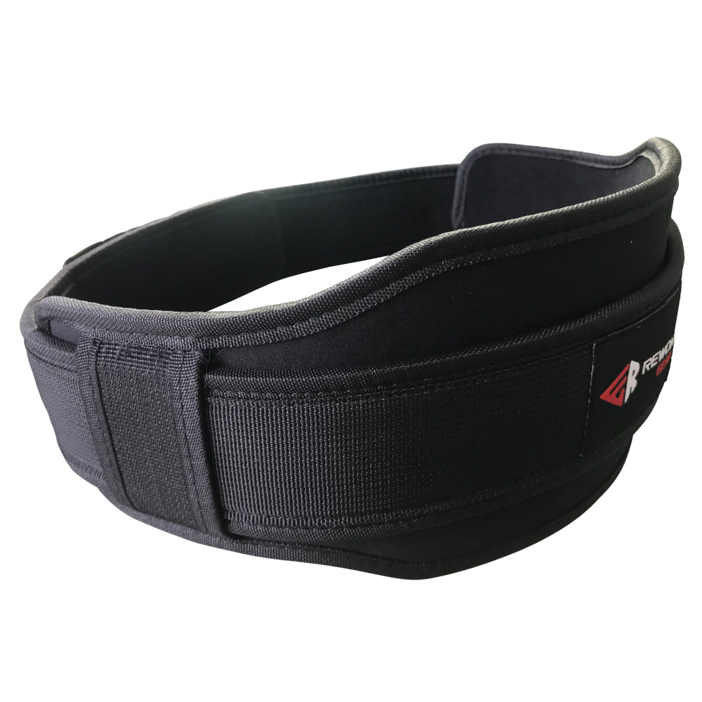 Double Neoprene Weightlifting Belt Rewon for Fitness and Boxing Training with Velcro Closure. Strong, Lightweight, and Comfortable Gear.