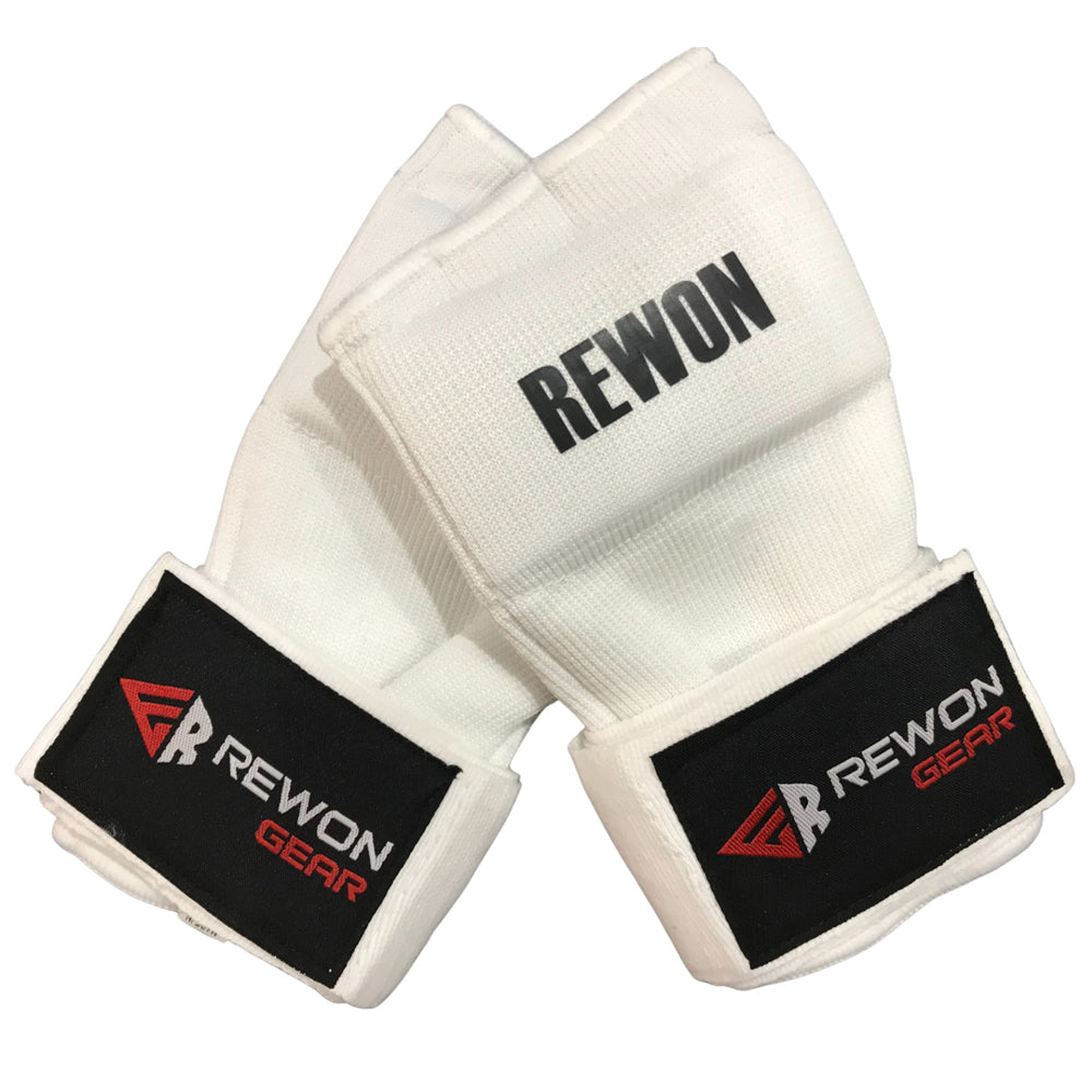 Weiße Gel-Handbandagen von REWON für Boxen, ideal als Boxhandschuhe-Ersatz. Perfekt für Boxtraining und Fitness. Online Boxausrüstung kaufen.