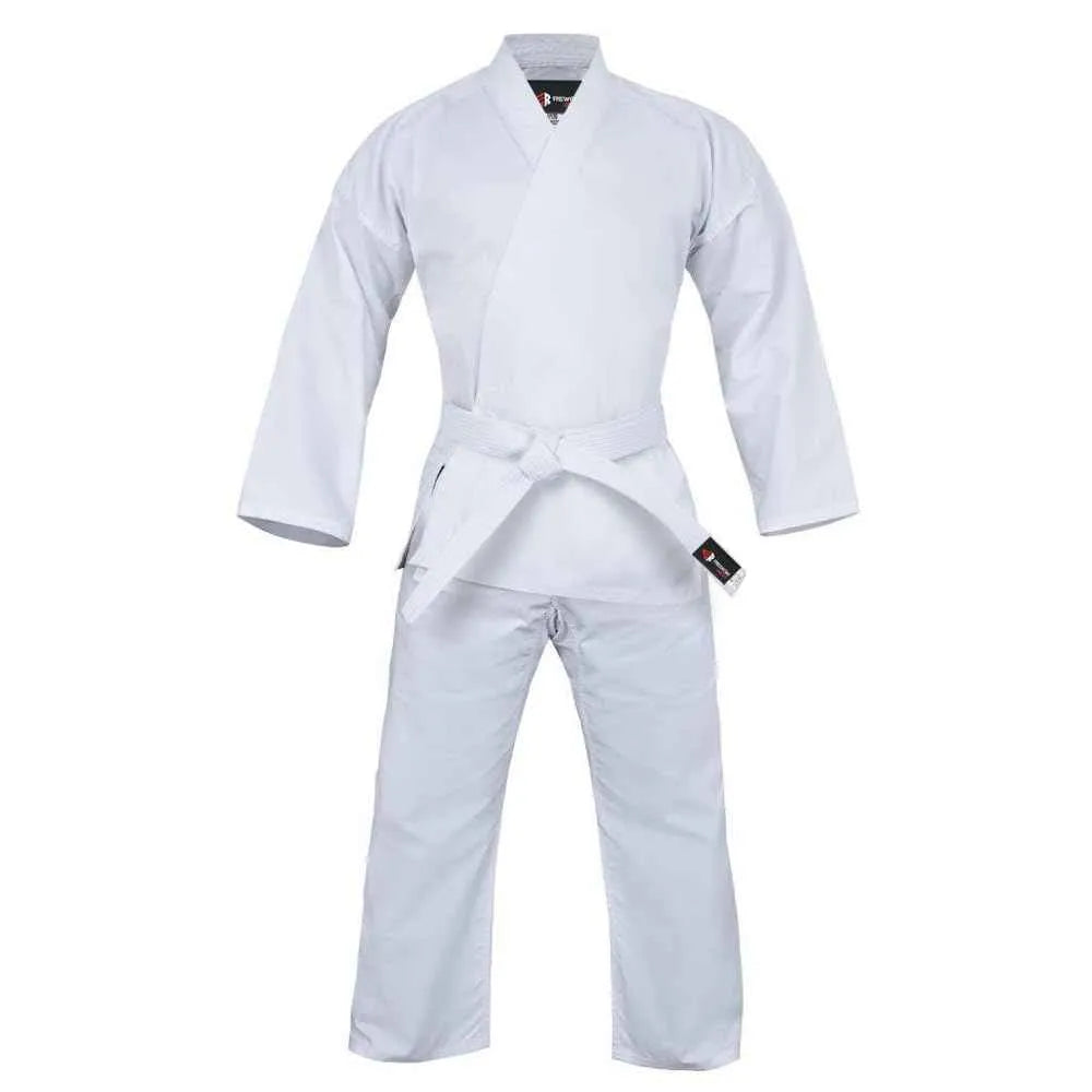 Weißer Karateanzug Karate-Gi aus Polyester/Baumwolle, ideal für Boxtraining, Kickboxen und Fitness, langlebig und flexibel.
