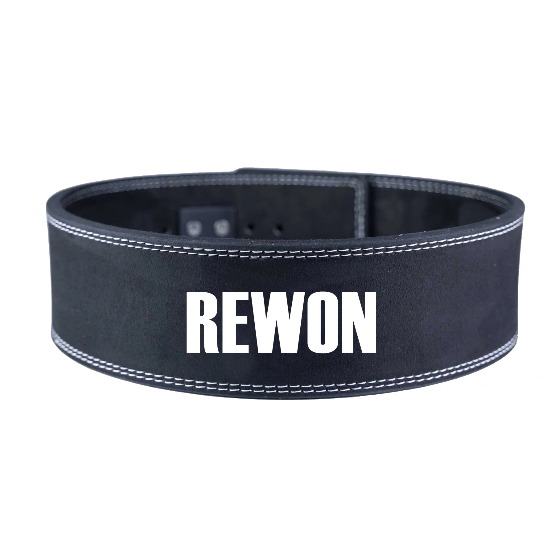 Powerlifting Lever Belt Rewon for fitness support, perfect for box training and weightlifting. High-quality leather, best for home workouts.