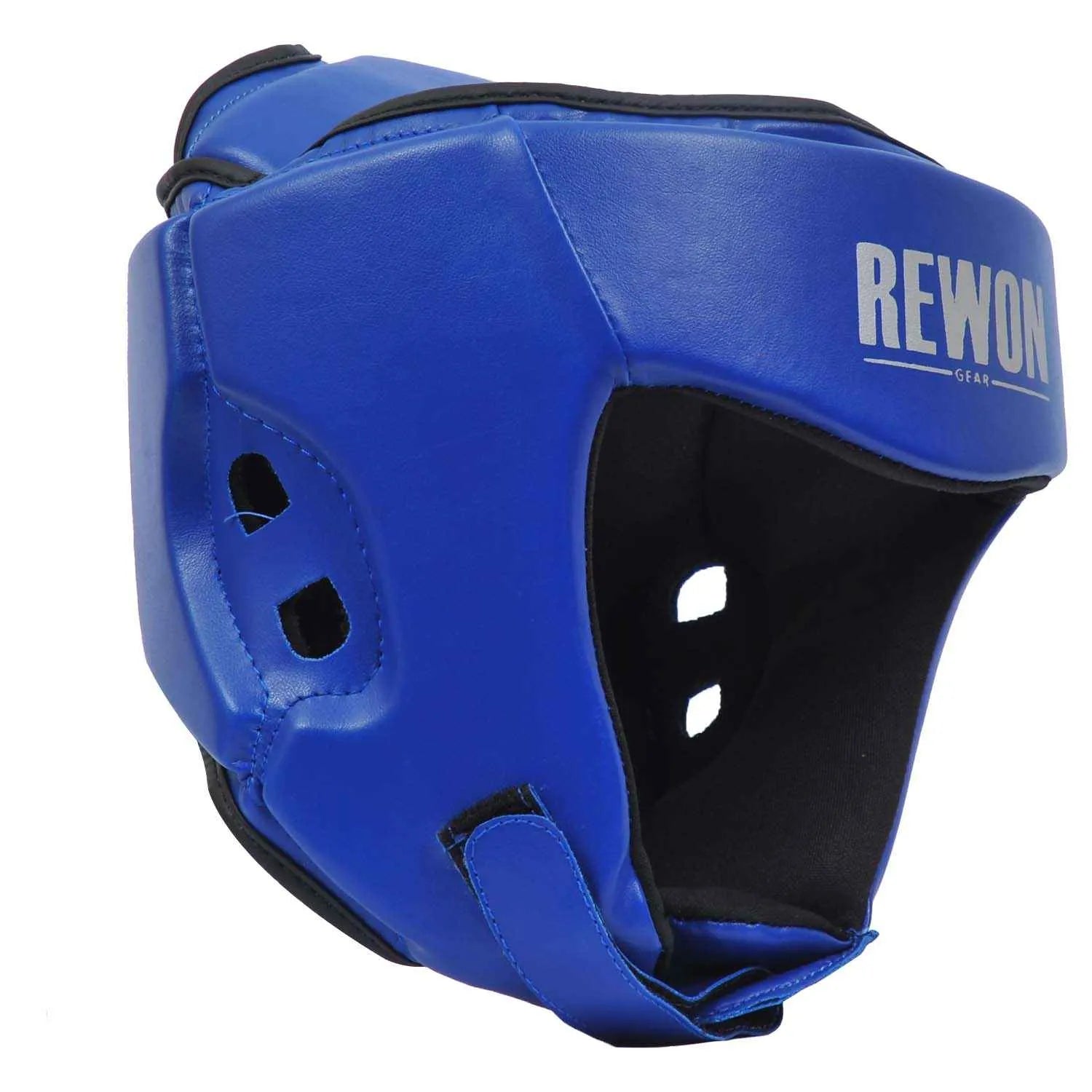 Blauer Rewon Karate- und MMA-Helm mit Schaumstoffpolsterung, ideal für Boxen und Taekwondo, umfassender Schutz für Gesicht und Kopf.