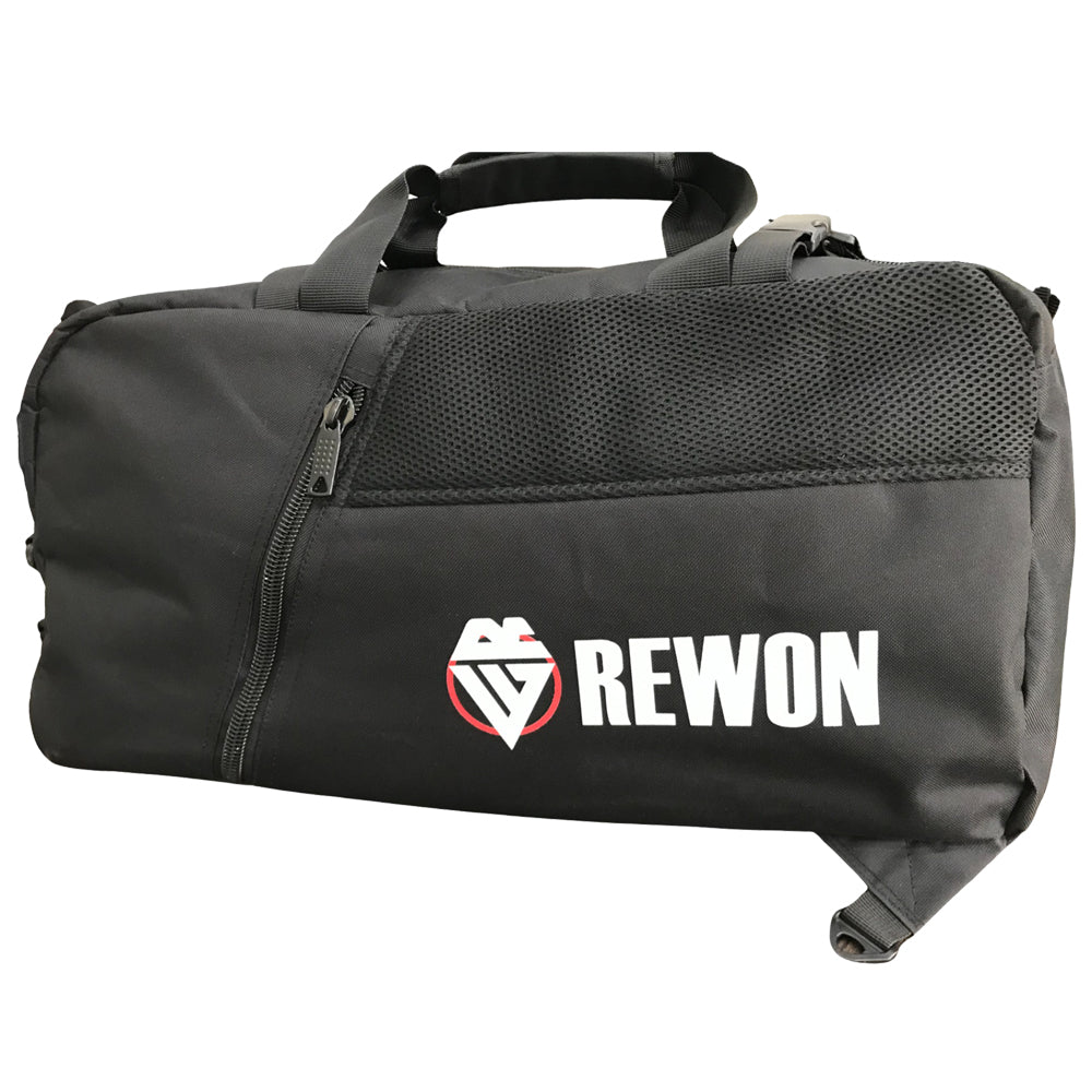 Rewon Classic Sporttasche in Schwarz/Weiß, ideal für Jiu Jitsu, Karate und Fitness mit robustem Design. Shop Boxausrüstung online.