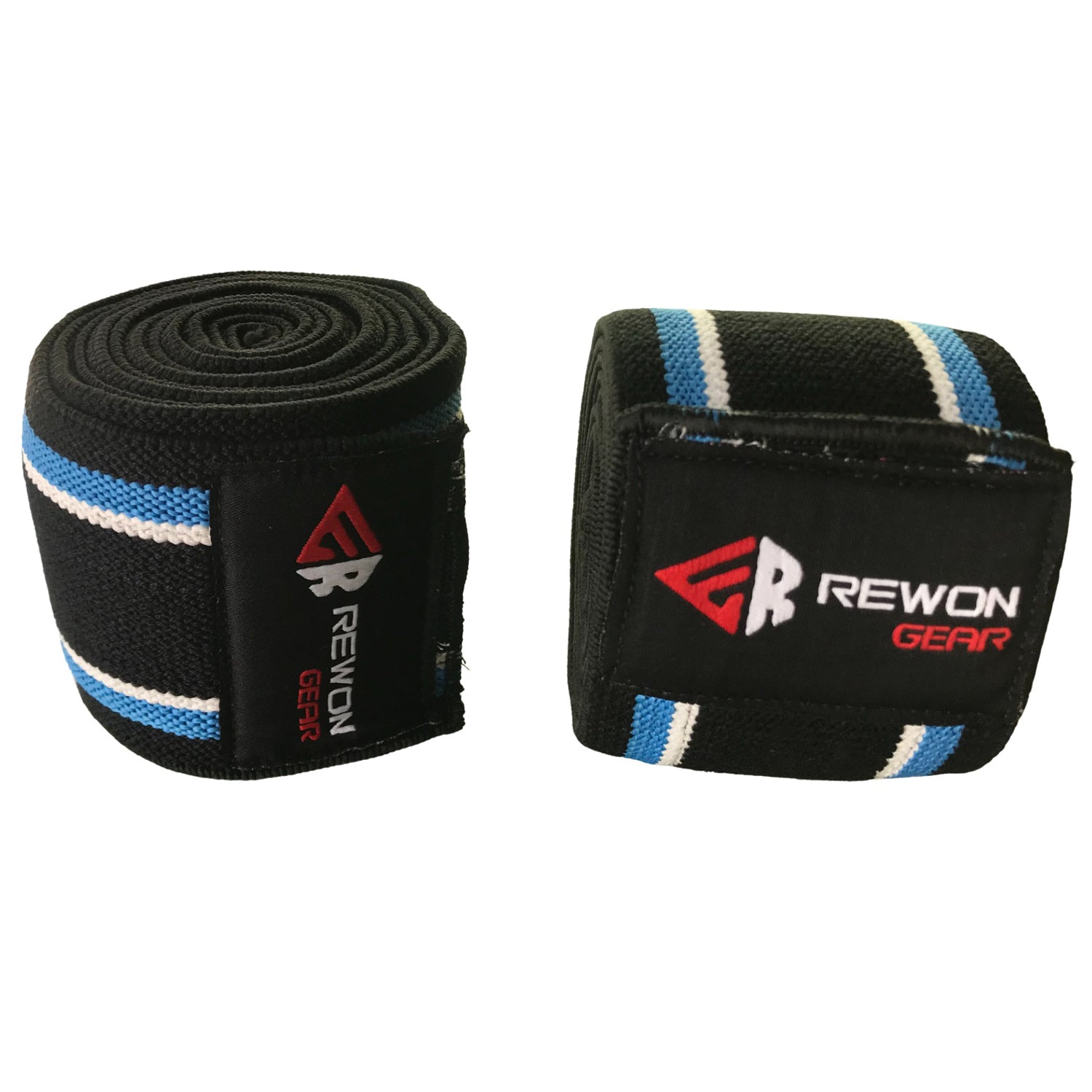 Rewon Gear knee wraps for improved leg strength, stability, and support in fitness and boxing training. Ideal for squats and leg exercises.