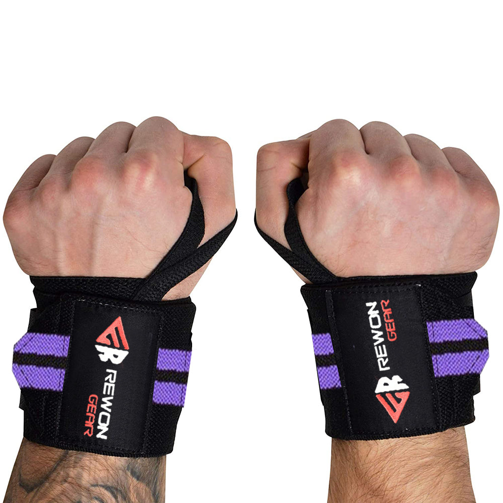 Weightlifting Wrist Wraps 14" by RewonGear, ideal for powerlifting, boxing, and fitness training. Durable and athlete-tested design.