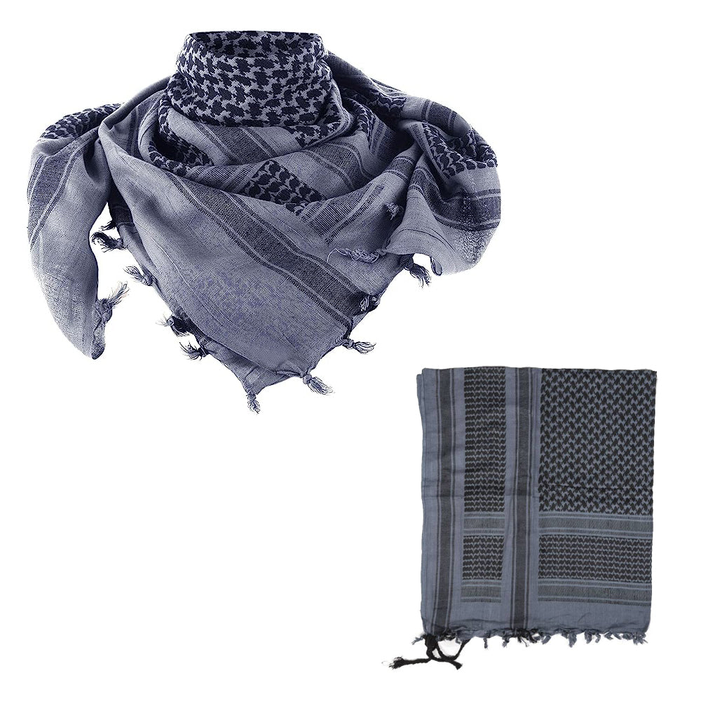 Blue shemagh scarf for outdoor activities, ideal for staying cool and signaling. Box and fitness training compatible.