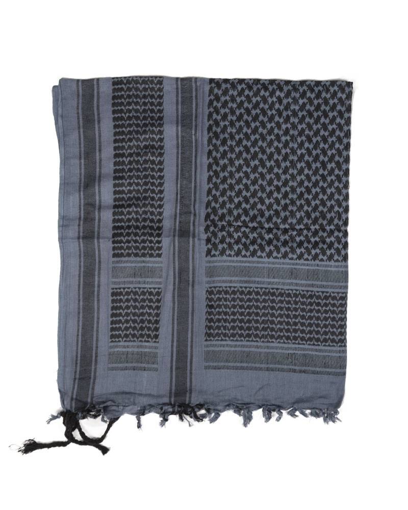 Gray black shemagh scarf perfect for staying cool, signaling, and protection; ideal for boxing and fitness enthusiasts. Shop boxen equipment online.
